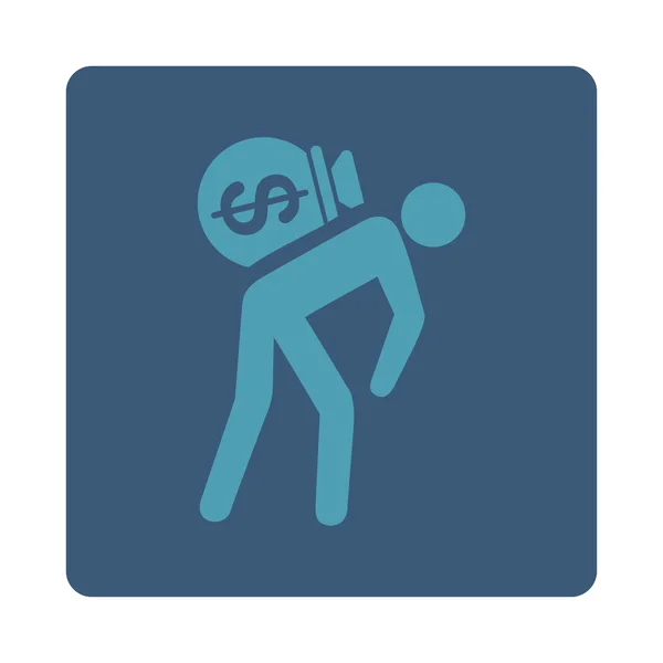 Icono de mensajero de dinero de botones de comercio OverColor Set — Vector de stock