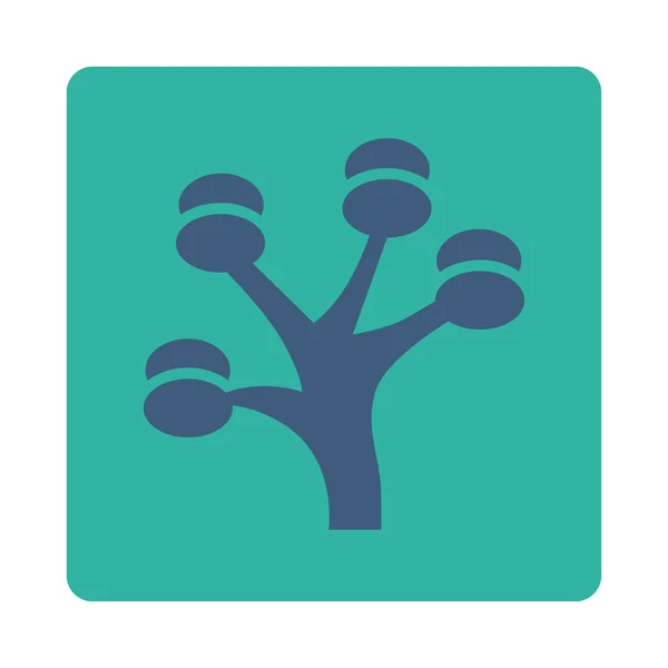 Icona albero dei soldi da bottoni di commercio OverColor Set — Vettoriale Stock