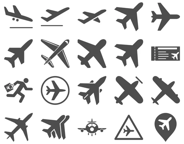 Aviación icono conjunto — Vector de stock