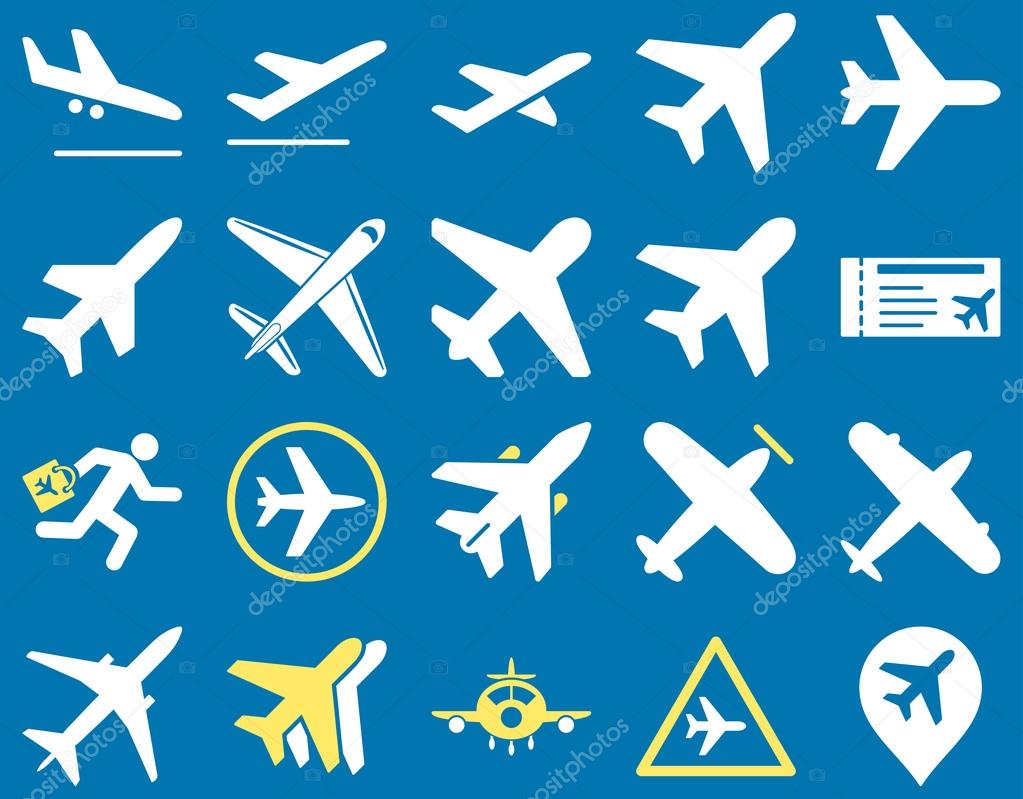 flat aerospace icons