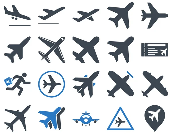 Set di icone aeronautiche — Vettoriale Stock