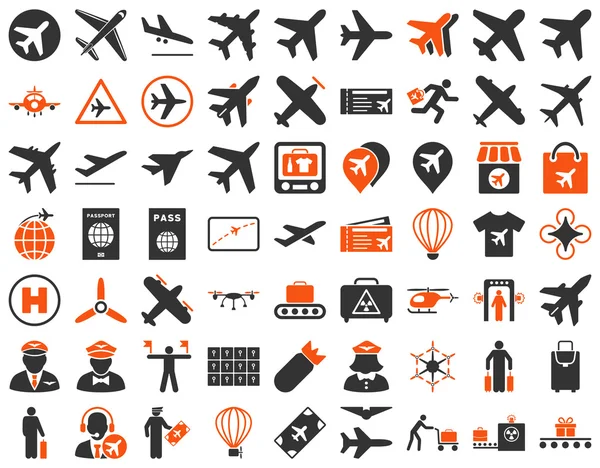 Aviation Icon Set — Stock Vector