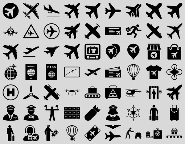 Aviation Icon Set — Stock Vector