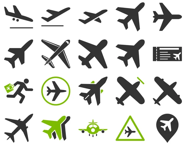 Aviación icono conjunto — Vector de stock