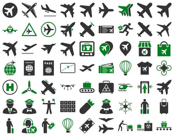 Aviation Icon Set — Stock Vector