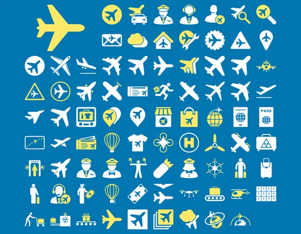 Ensemble d'icône d'aviation — Image vectorielle