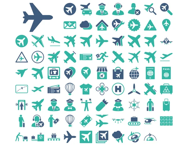 Luchtvaart Icon Set — Stockfoto