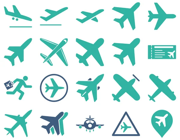 Zestaw ikon lotnictwa — Zdjęcie stockowe
