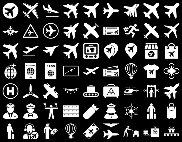 Conjunto de ícone de aviação — Fotografia de Stock