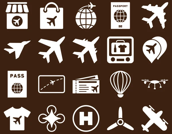 Luchthaven pictogrammenset — Stockfoto