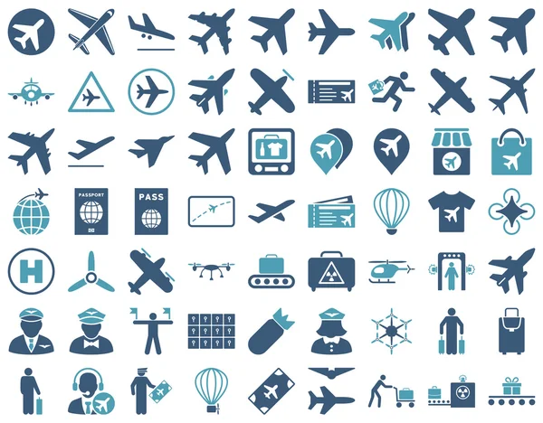 Aviation Ikonuppsättning — Stockfoto