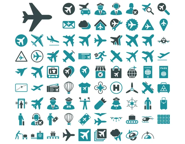 Aviación icono conjunto —  Fotos de Stock