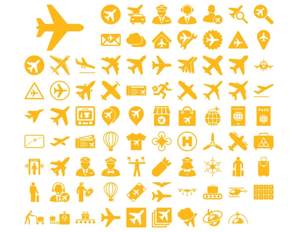 Conjunto de ícone de aviação — Fotografia de Stock