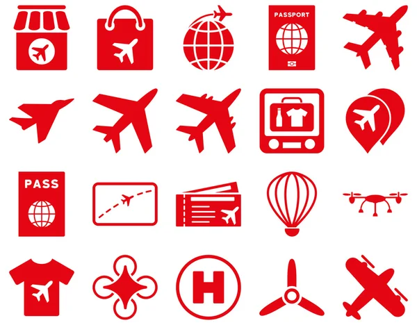 Port lotniczy zestaw ikon — Zdjęcie stockowe