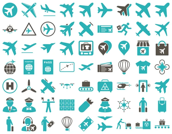 Luchtvaart Icon Set — Stockfoto