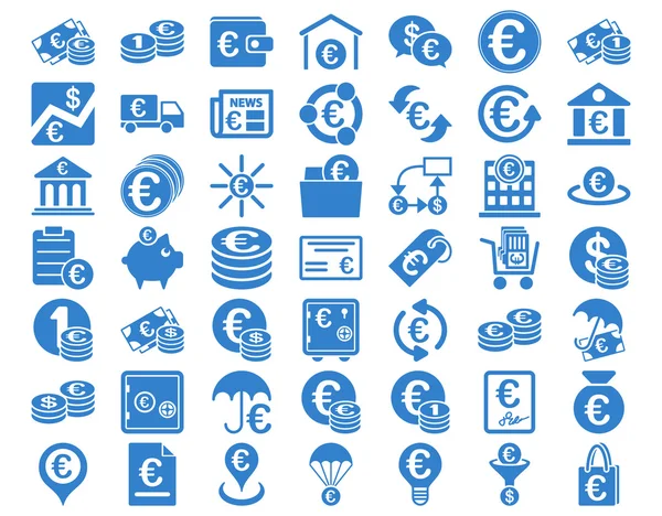 Icônes bancaires Euro — Image vectorielle