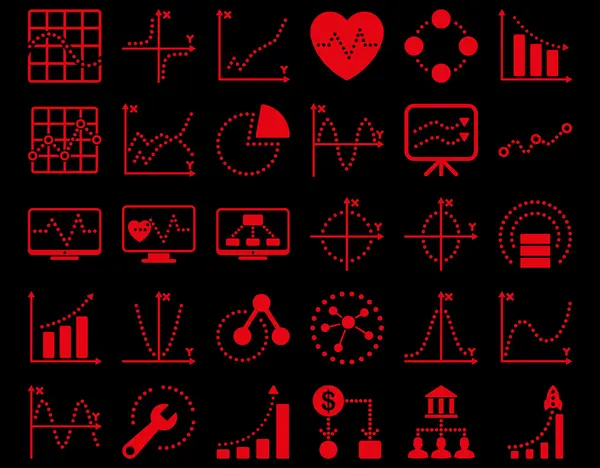 Punktierte Charts-Symbole — Stockvektor