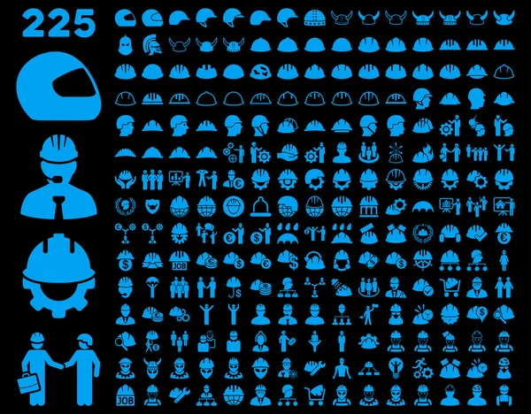 Work Safety and Helmet Icon Set. — Stock Vector