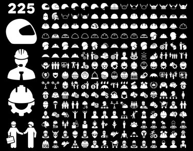İş güvenliği ve kask Icon Set.