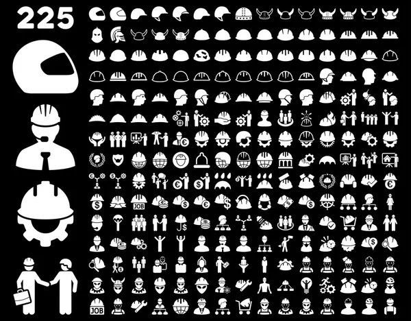 작업 안전 및 헬멧 아이콘 세트. — 스톡 벡터