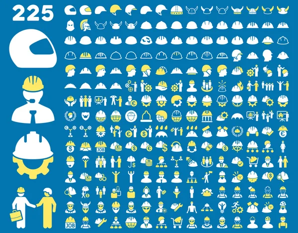 Work Safety and Helmet Icon Set. — Stock Vector