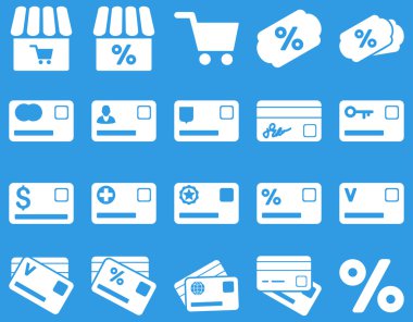 Icon set alışveriş ve banka kartı