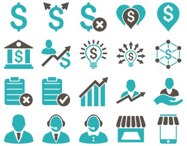 Ticaret iş ve banka hizmet Icon set