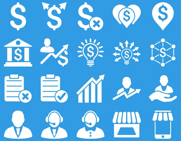 Set di icone per attività commerciali e servizi bancari — Foto Stock