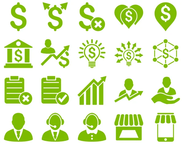 Set di icone per attività commerciali e servizi bancari — Foto Stock