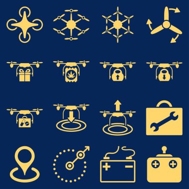 Hava helikopter düz Icon set