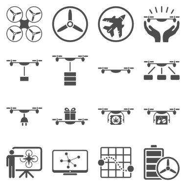Drone sevkiyat simge seti