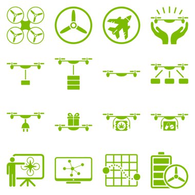Drone sevkiyat simge seti