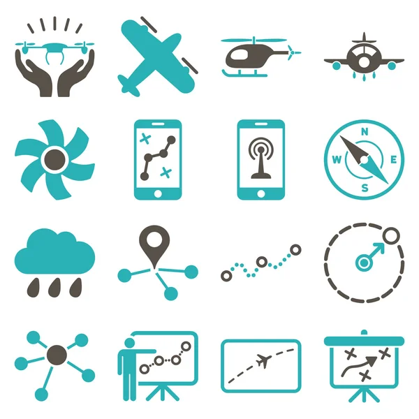Set di icone di navigazione aerea — Vettoriale Stock