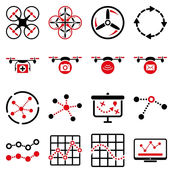 Conjunto de iconos de navegación Quadcopter — Archivo Imágenes Vectoriales