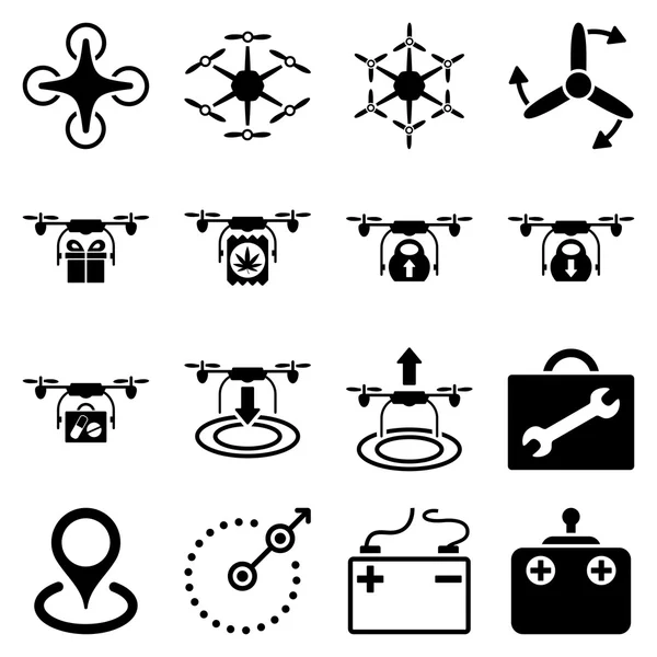 Conjunto de iconos plano helicóptero de aire — Archivo Imágenes Vectoriales