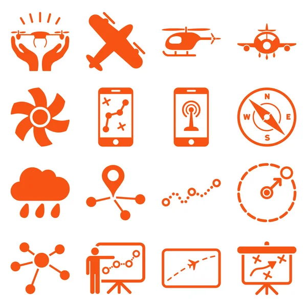 Conjunto de iconos de navegación aérea — Archivo Imágenes Vectoriales