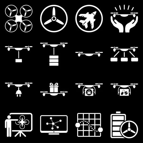 Drone shipment icon set — Stock Vector