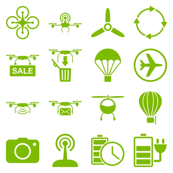 Set di icone di strumenti di elicottero — Vettoriale Stock
