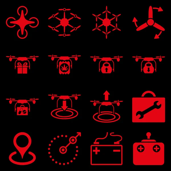 Set icona piatto elicottero aria — Vettoriale Stock