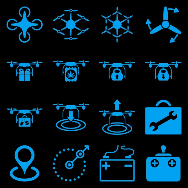 Air copter flat icon set — Stock Vector