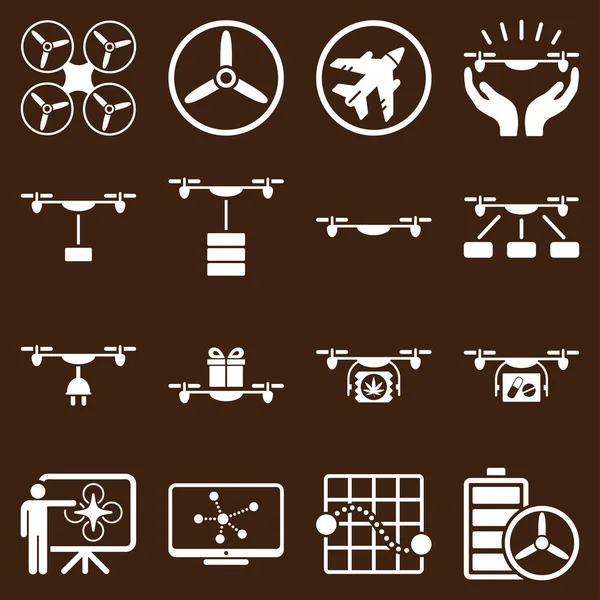 Drone shipment icon set — Stock Photo, Image