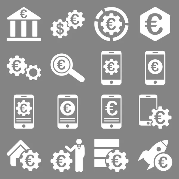 유로 은행 업무 및 서비스 도구 아이콘 — 스톡 사진