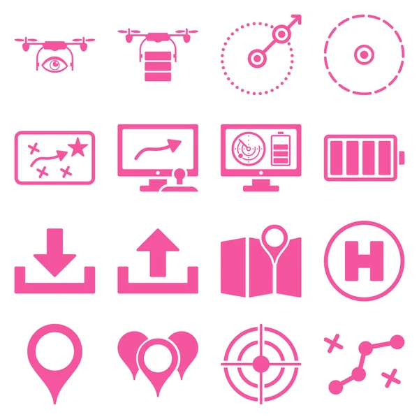 Drone control icon set — Stock Photo, Image