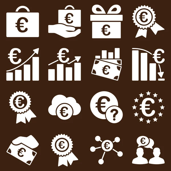 Euro banking business and service tools icons — Stock Photo, Image