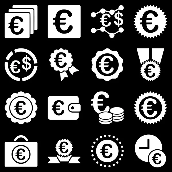 Ikony nástroje euro bankovní obchody a služby — Stockový vektor