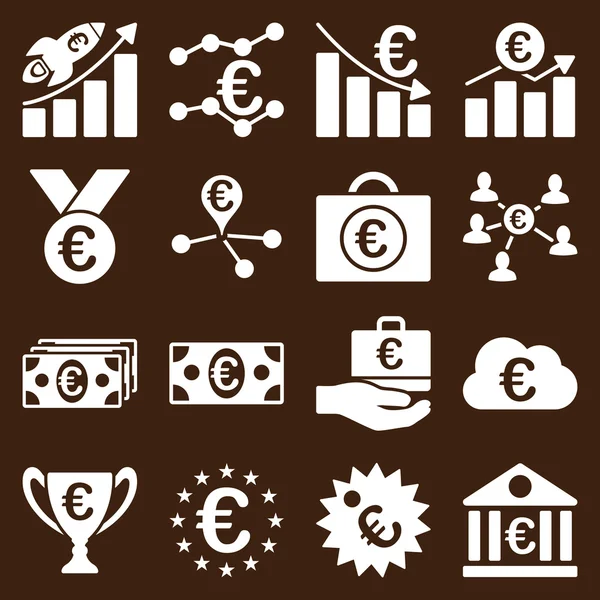 Euro banking business and service tools icons — Stock Photo, Image