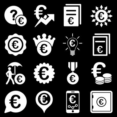 Euro bankacılık iş ve hizmet araçları simgeler