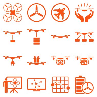Drone sevkiyat simge seti