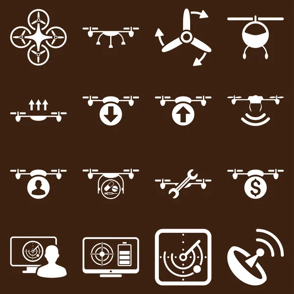 Zestaw ikon usługi Quadkoptera — Zdjęcie stockowe