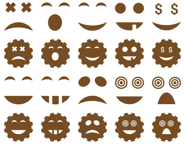 Hulpmiddel, vistuig, glimlach, emotie iconen — Stockfoto
